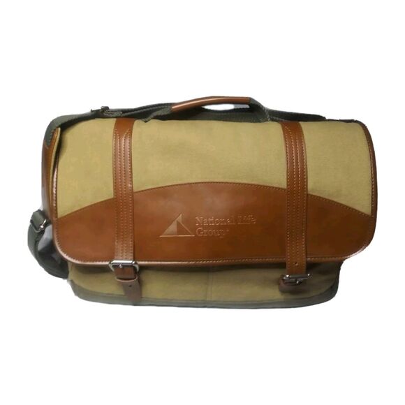 Cutter & Buck Messenger Bag Legacy Cotton 17 Inch Logo "National Life Group" - Picture 1 of 8
